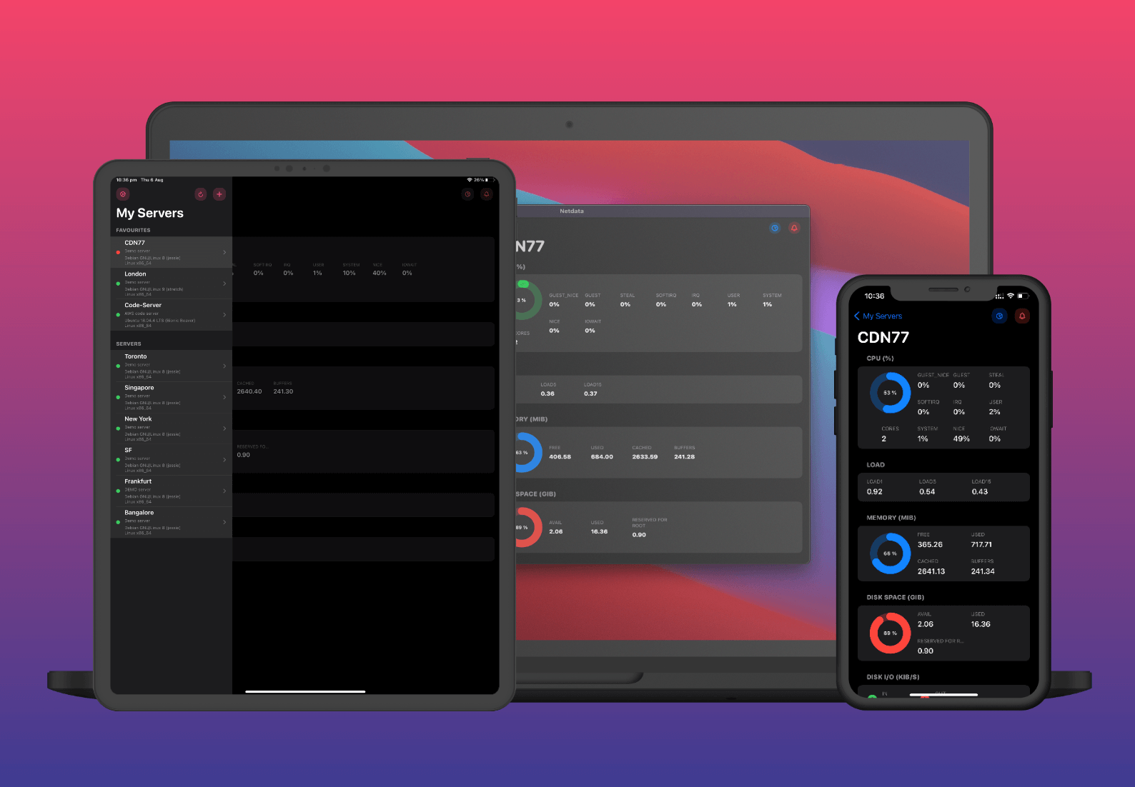 Netdata client for iOS, iPadOS & macOS